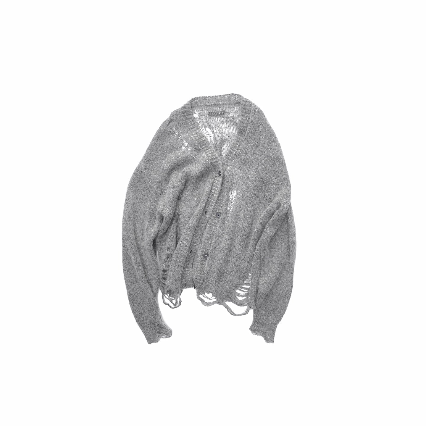 Mohair Star Cutout Slouchy Knit Cardigan