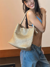 Medium Woven Tote Shoulder Bag ECODAY