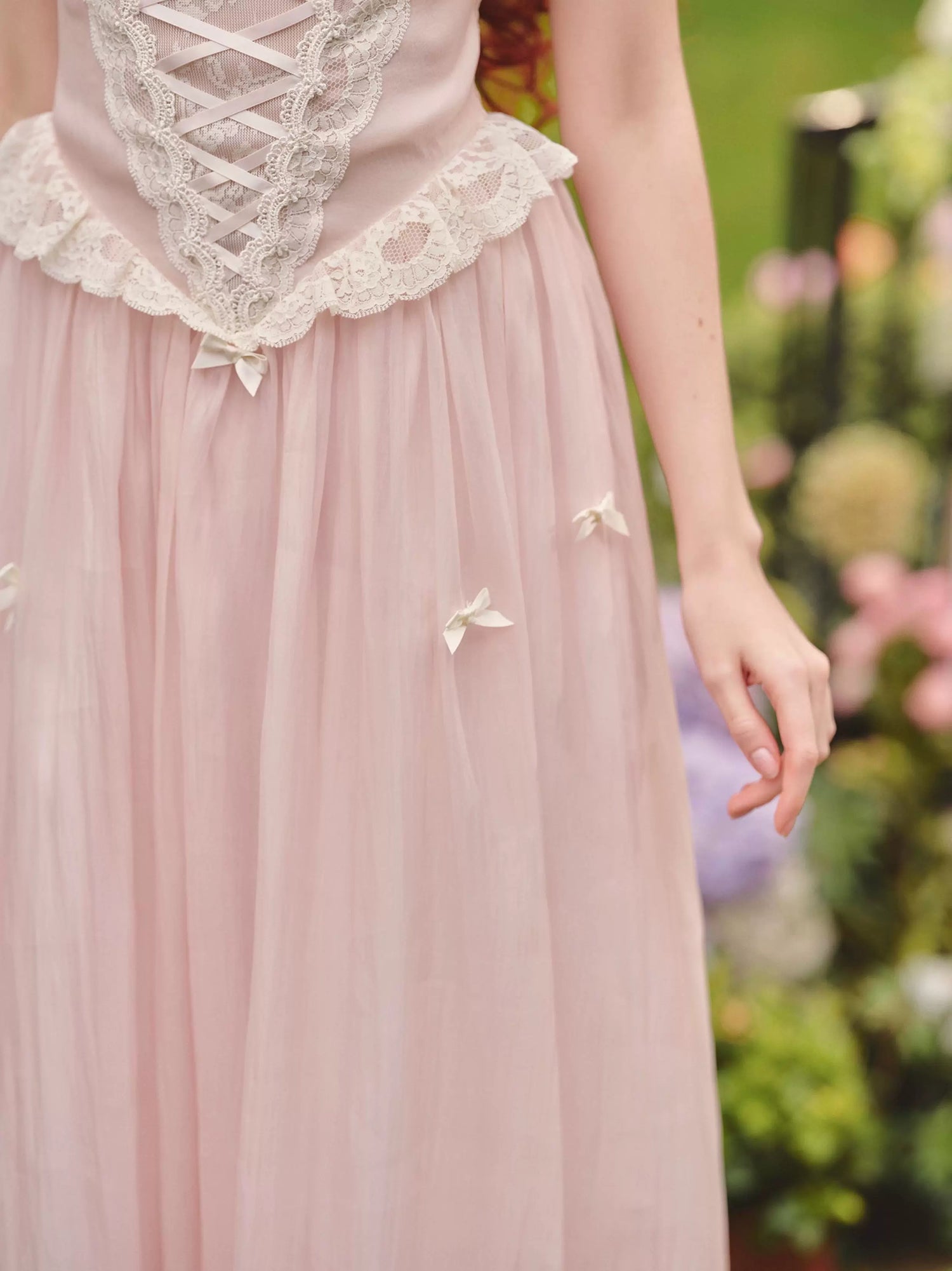 Pink Mist Fairy Corset Maxi Dress