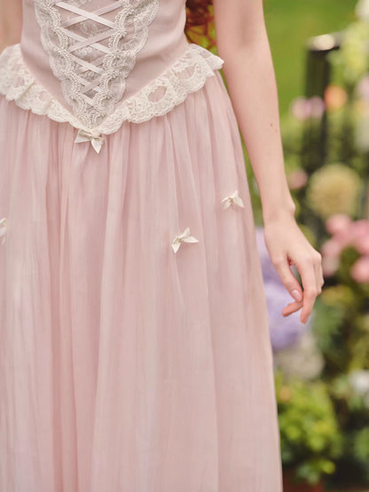 Pink Mist Fairy Corset Maxi Dress