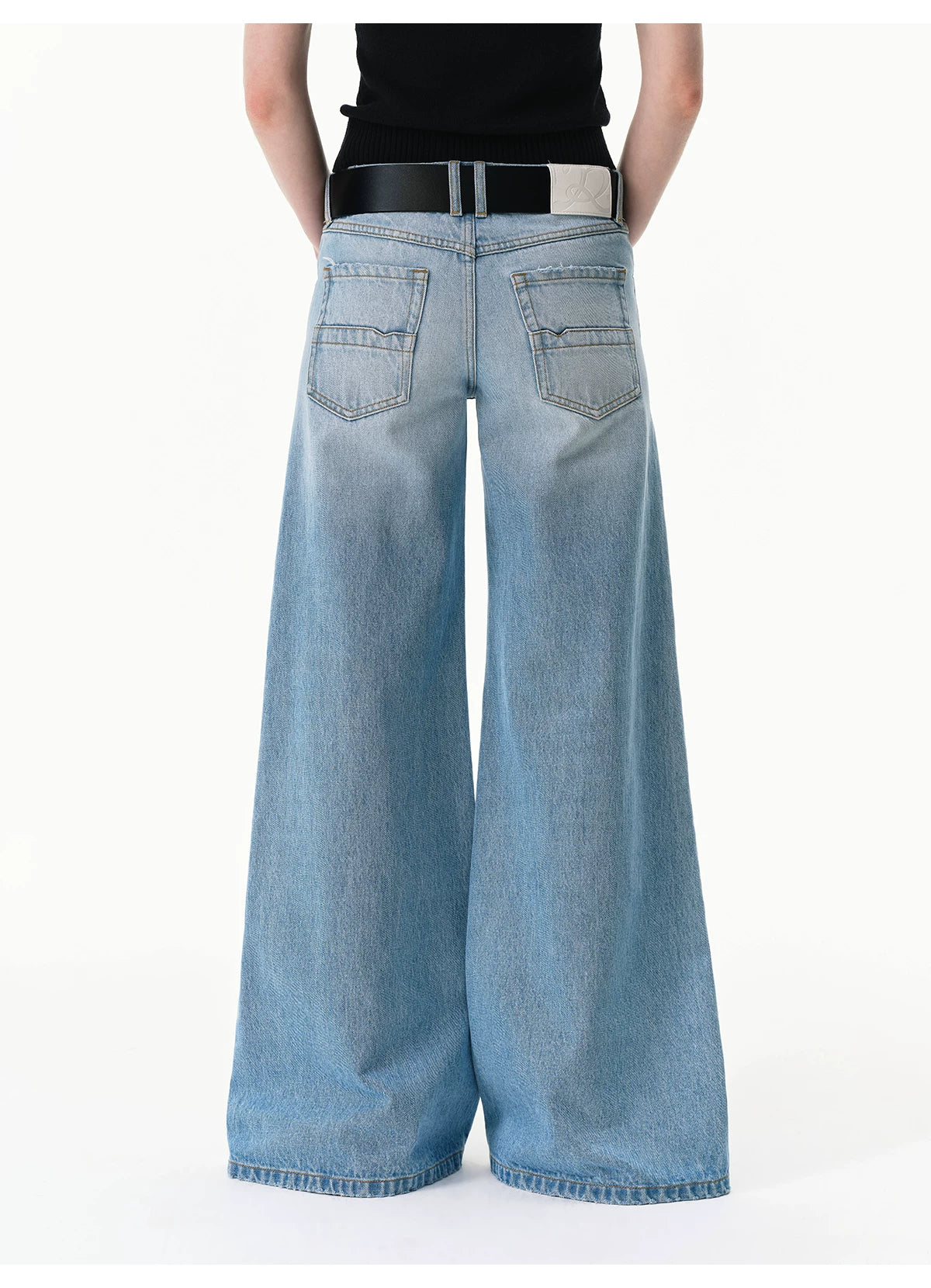 Vintage Light Wash Low-Rise Flared Jeans