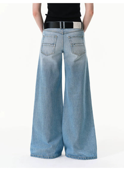 Vintage Light Wash Low-Rise Flared Jeans