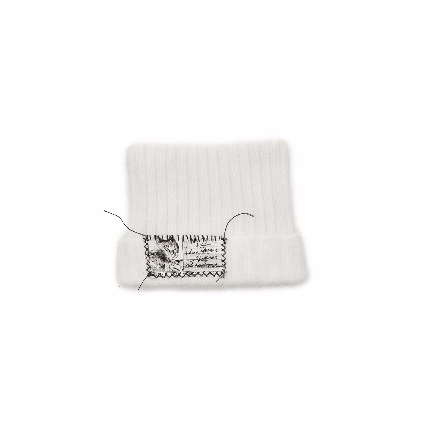 Hand-Stitched Cat-Ear Angora Knit Beanie