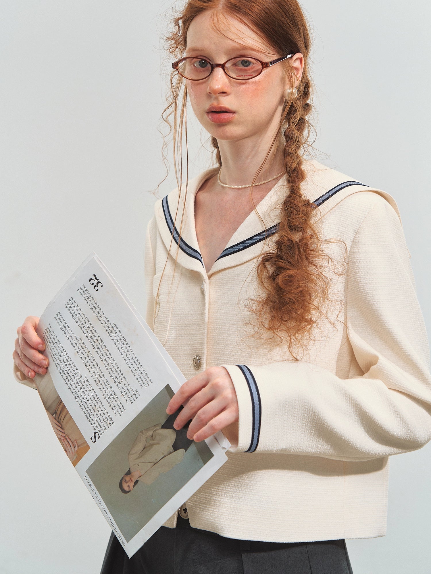 Nautical Embroidered Tweed Cropped Jackets
