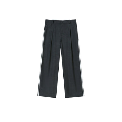 &quot;Weisure&quot; Wide Leg Side-stripe Dad Pants