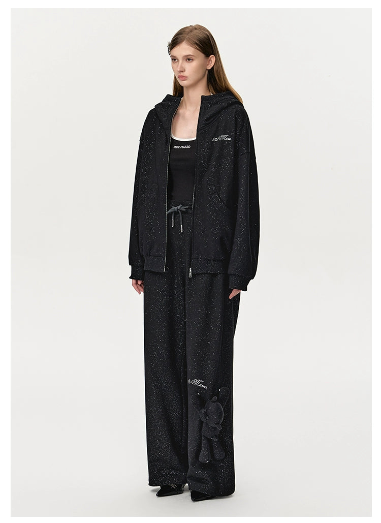 Glitter Zip-Up Hoodie