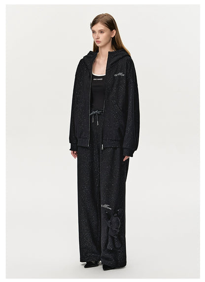 Glitter Zip-Up Hoodie