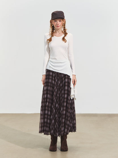 Asymmetric Ruched Sweetheart Neck T-Shirt
