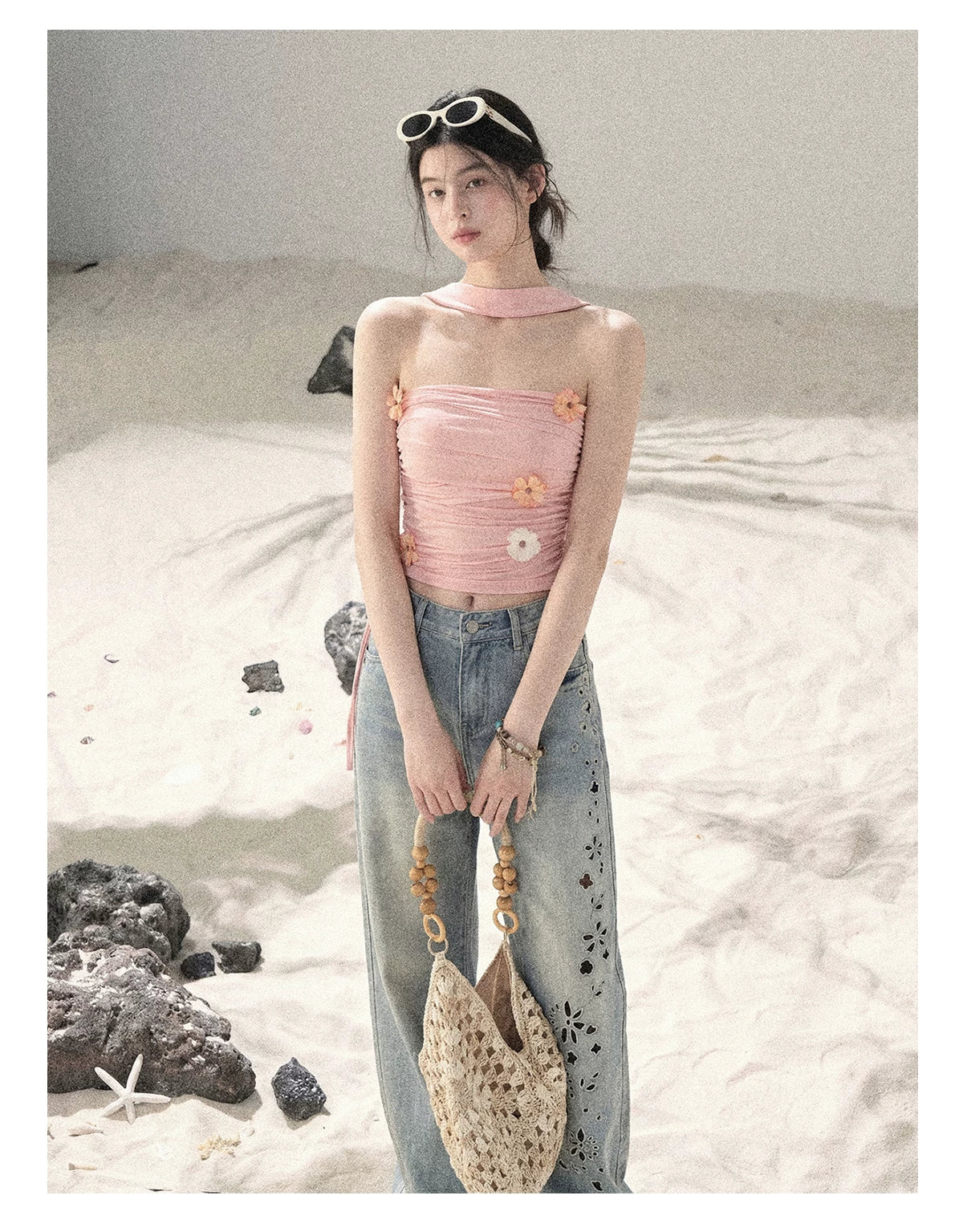 Crushed Spring Peach Blossom Top