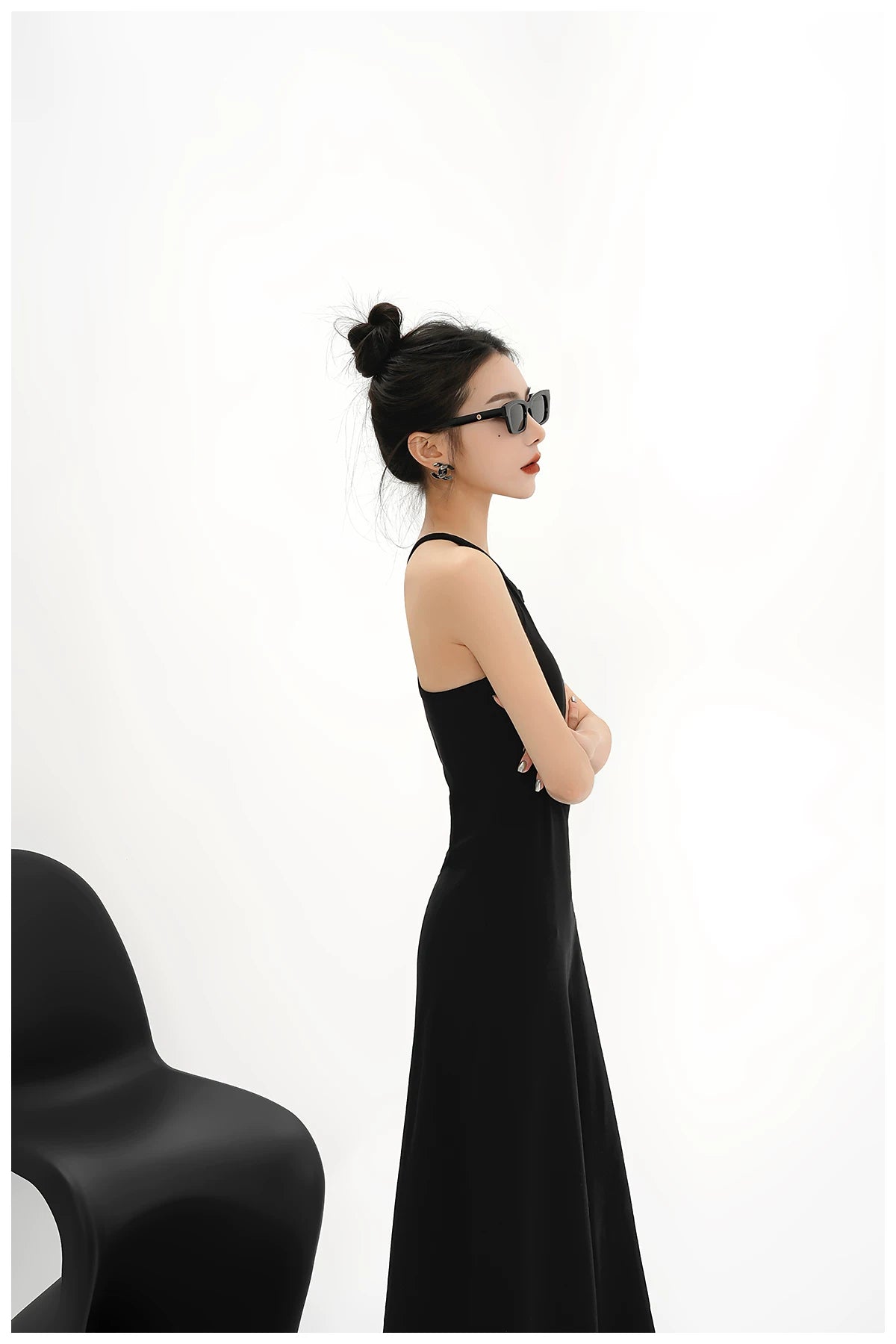 Built-In Bra Stretch Maxi Slip Dress