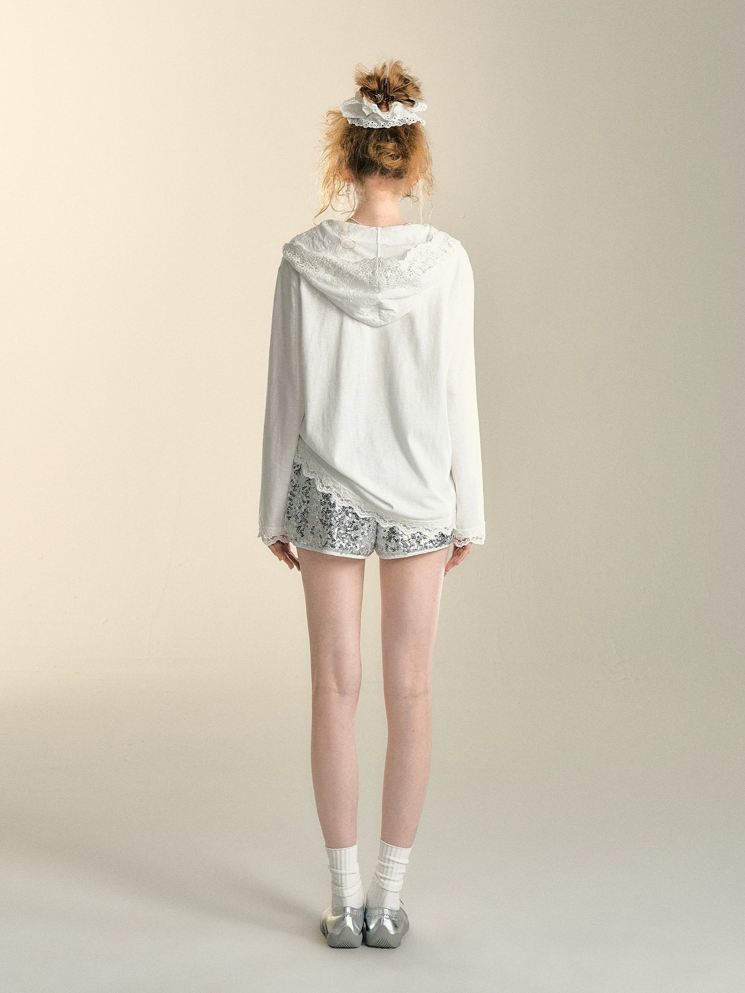 White Lace Hooded Top - CHINASQUAD