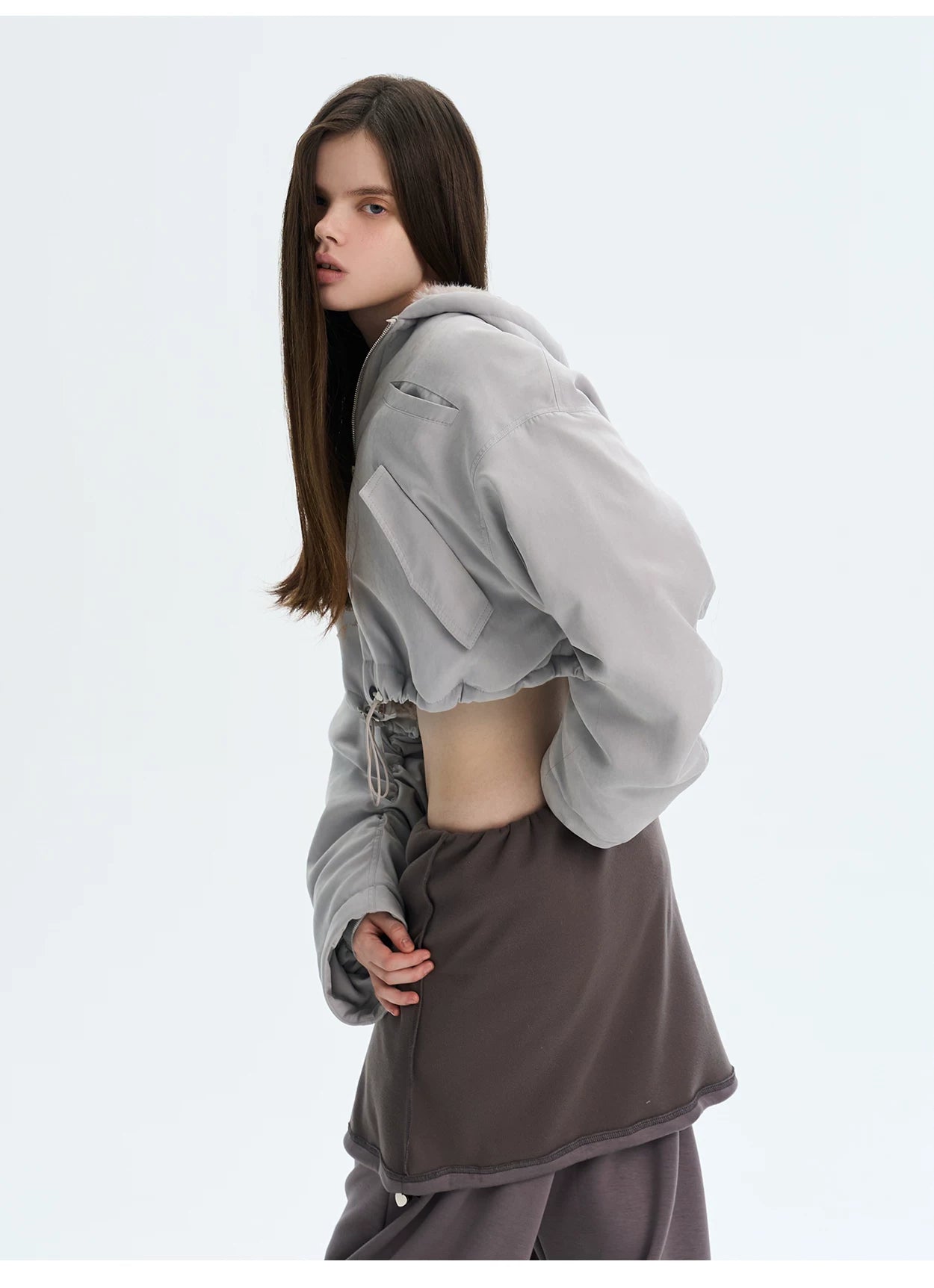 Retro Eco Faux-Fur Cropped Hooded Parka