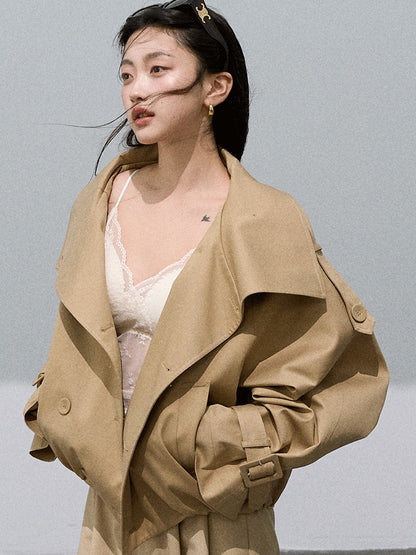 Lyocell Cotton Cropped Trench | Final Sale