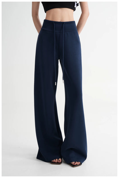 High-Waisted Knit Wide-Leg Trousers