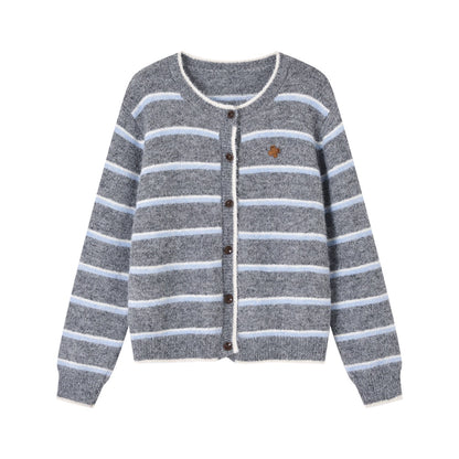 Retro Stripe Knit Cardigan