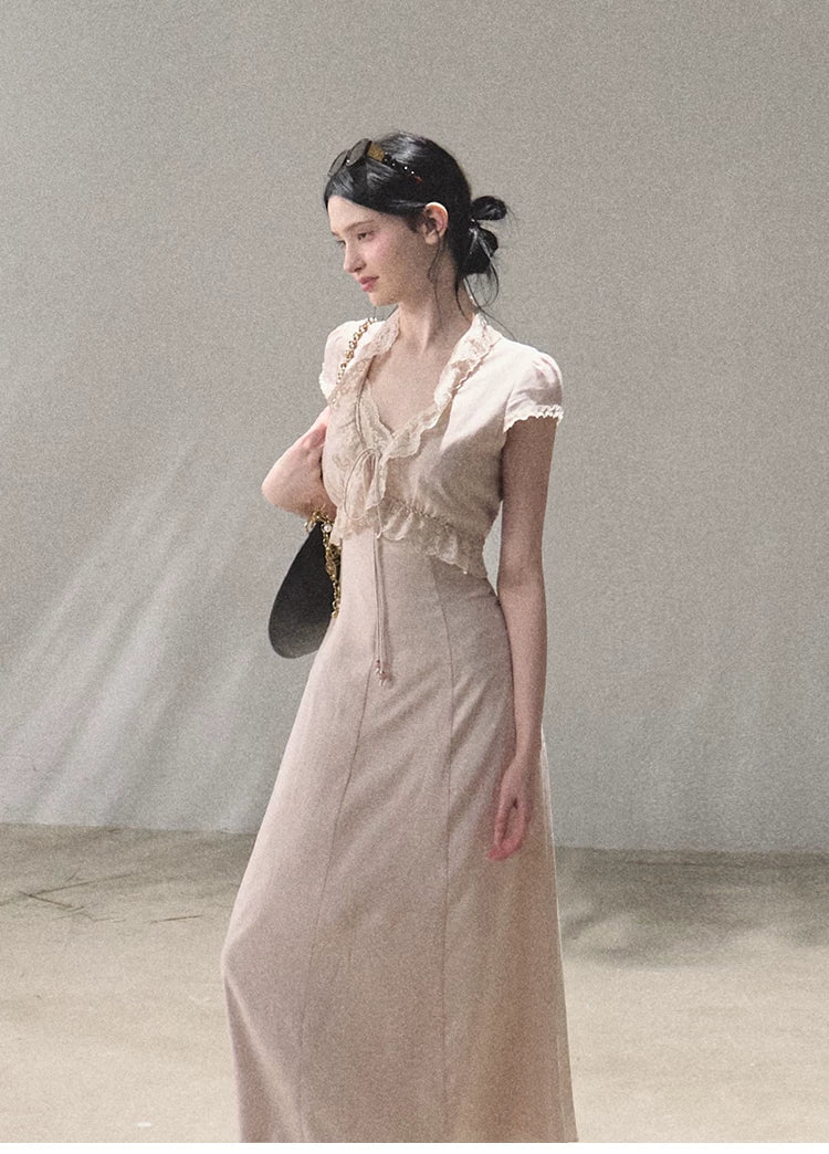 Lyocell Linen Tie-Waist Dress