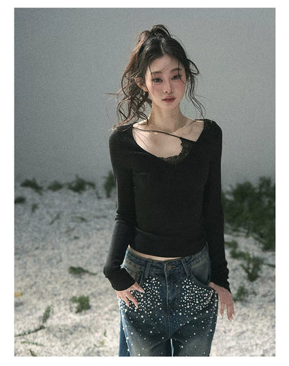 Day &amp; Night Lace Knit Top