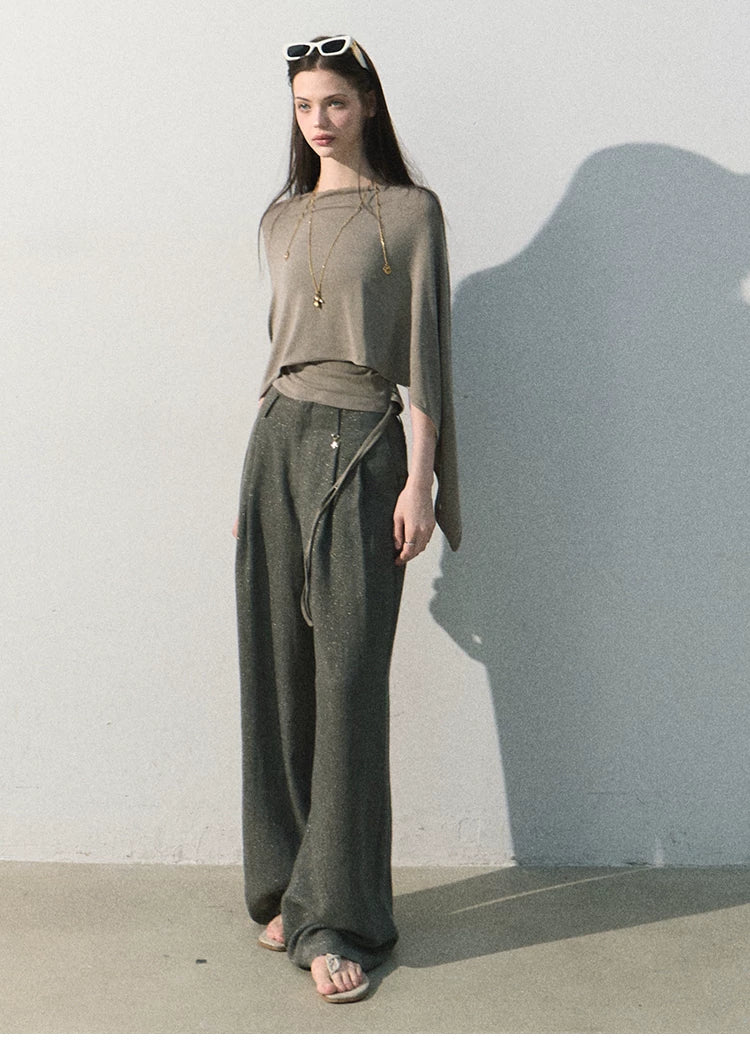 White Jade Asymmetric Draped T-Shirt