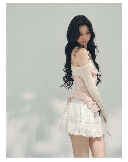 Asymmetric Ruffle Off-Shoulder Top