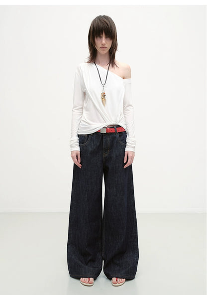 Chugangxi Draped One-Shoulder T-shirt