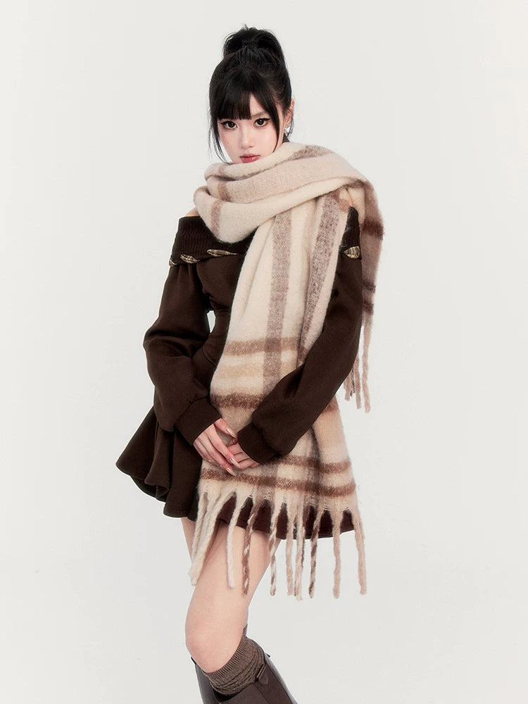 Fleece Waist-Cinching Sweatshirt Dress