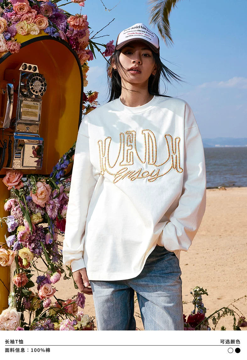 Embroidered Crew Neck Sweatshirt - CHINASQUAD