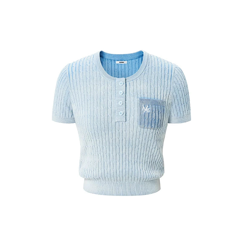 Academy Henley Contrast Tee