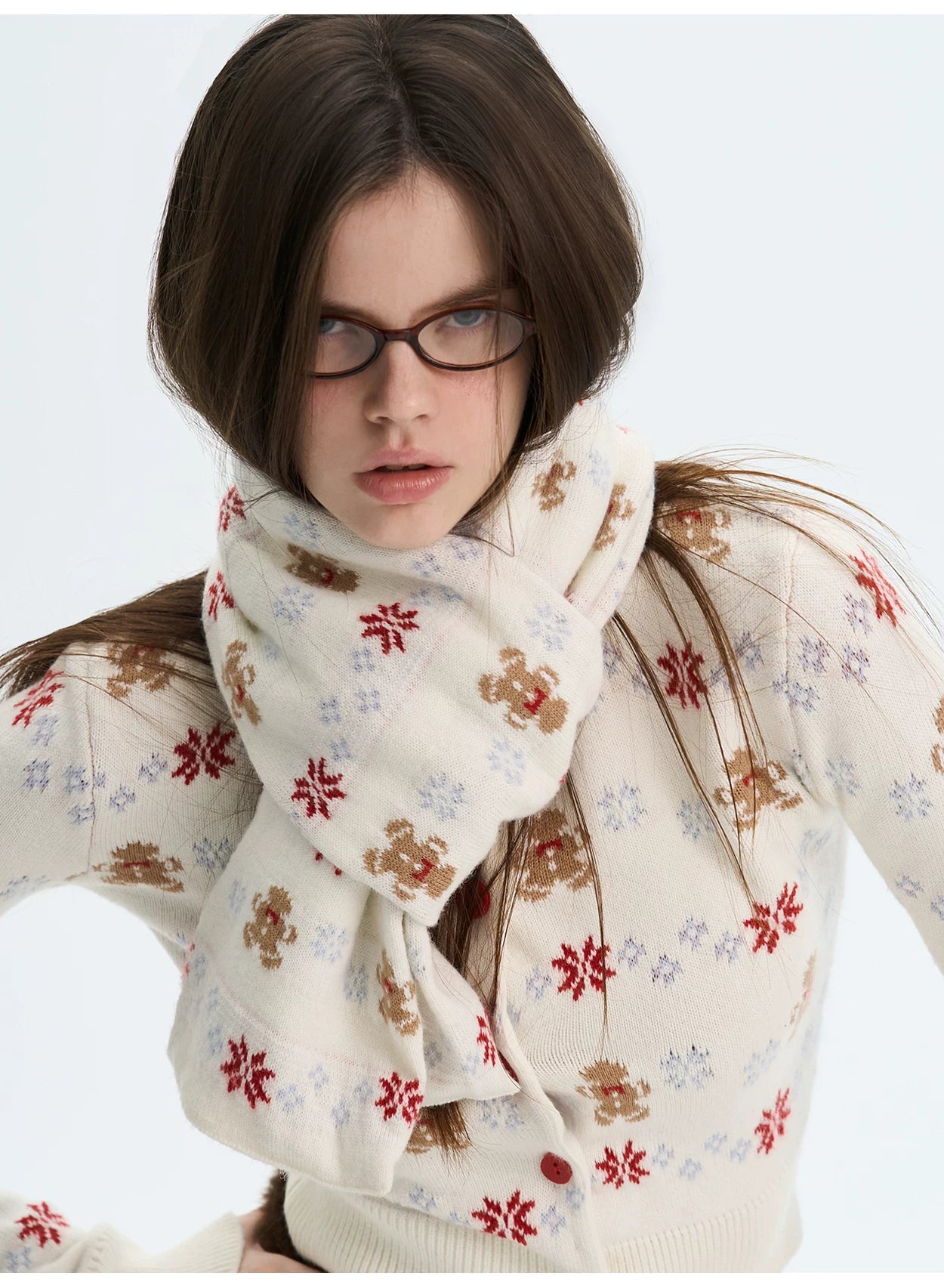 Cashmere-Blend Knit Cardigan Set