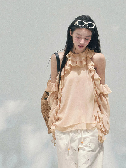 Heidi Ruffle Shoulder Blouse