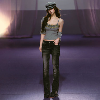 Refined Knit Cardigan &amp; Embellished Camisole Set