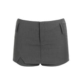 Black & Grey Low-rise Blazer Mini Skirt - CHINASQUAD