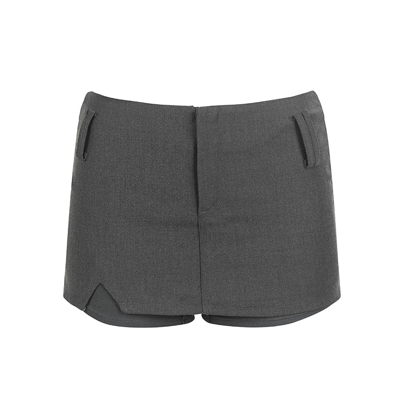 Black &amp; Grey Low-rise Blazer Mini Skirt - CHINASQUAD