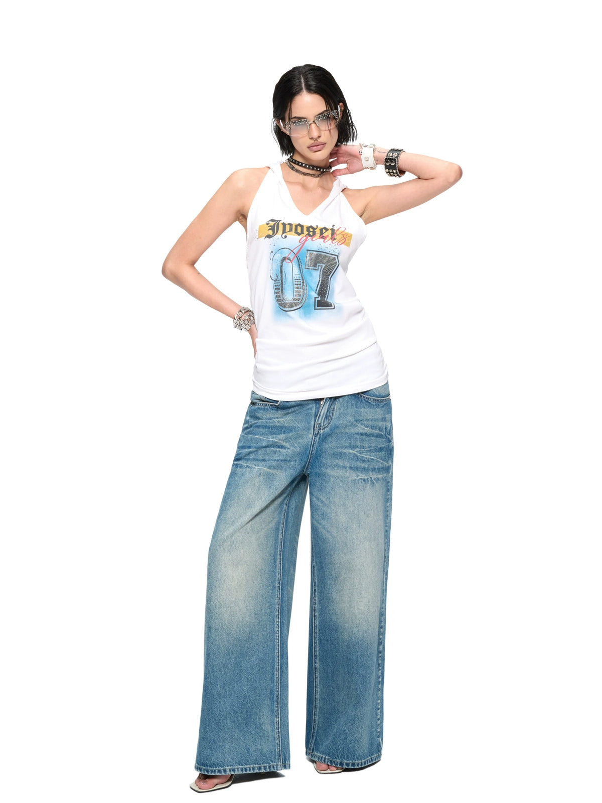 White Hooded Sleeveless Backless Vest