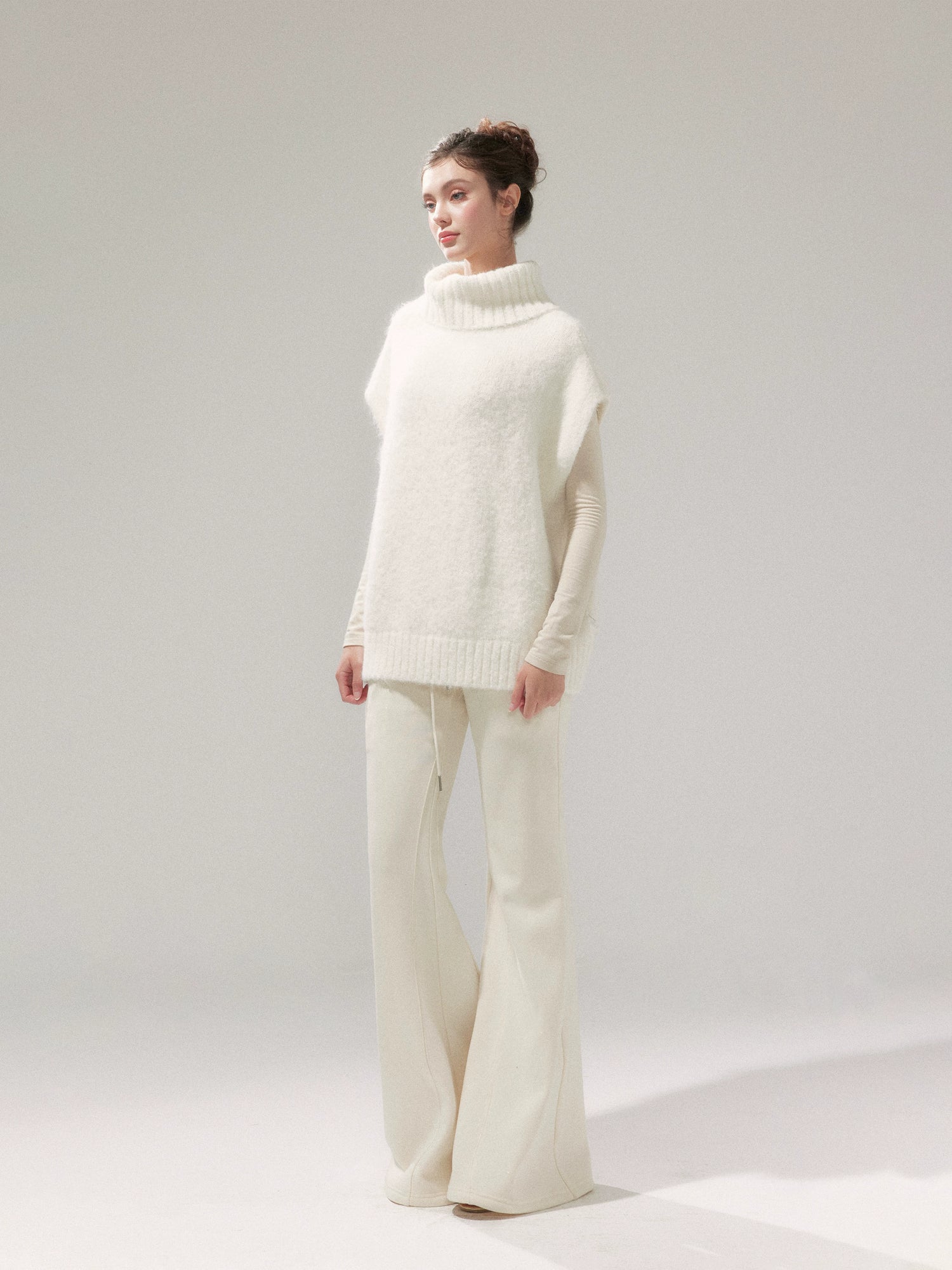 High-Neck Oversized Knit Pullover Turtleneck