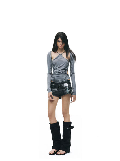Y2K Convertible Halter Layered Two-Piece Top