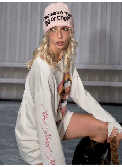 Printed Long-Sleeve Cotton Tee