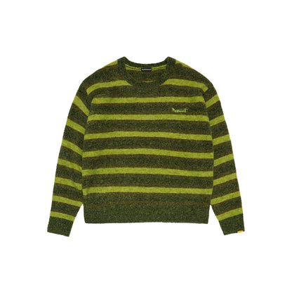 Contrast Stripe Embroidered Knit Sweater
