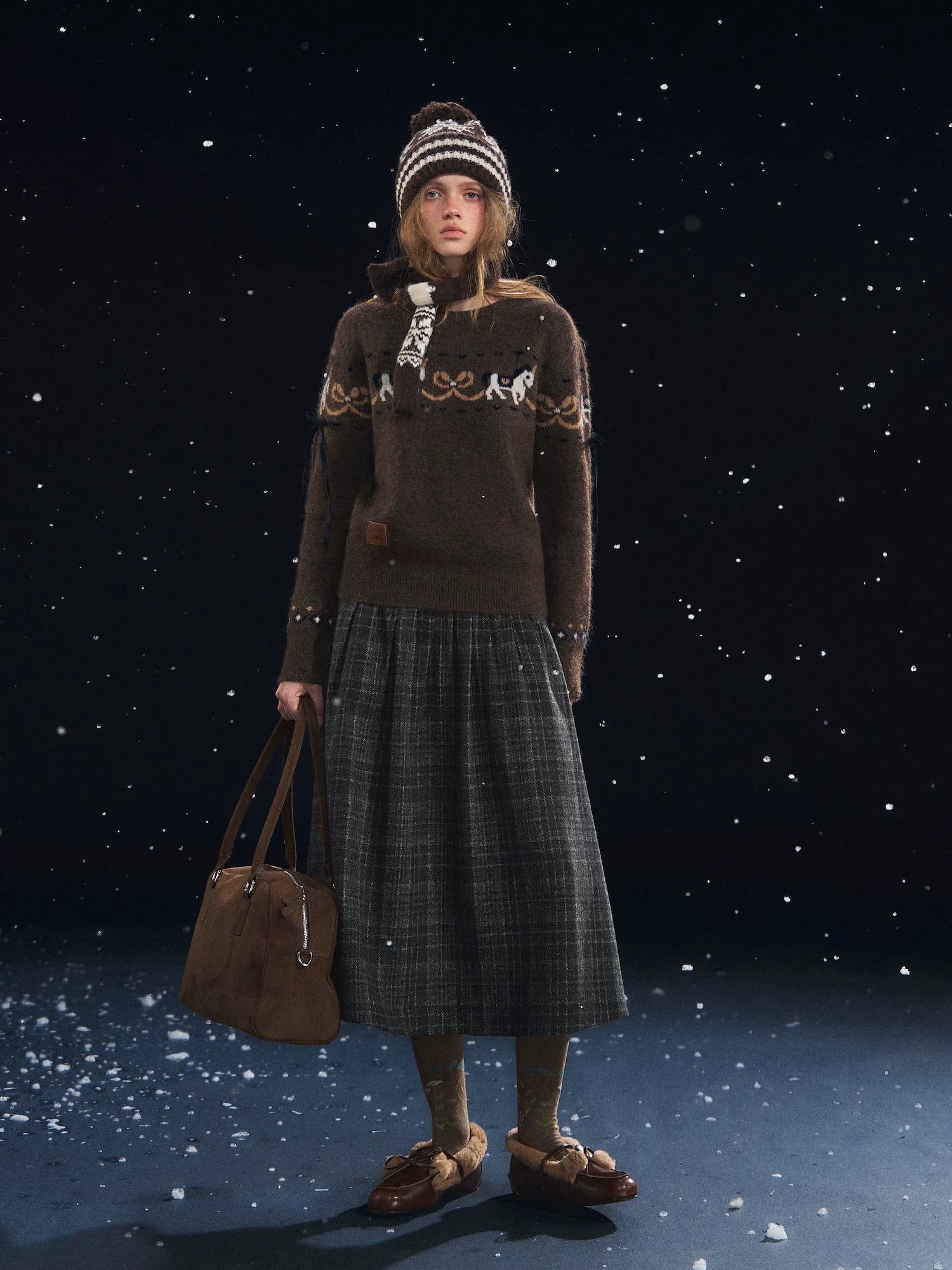 Playful Carousel Jacquard Knit Sweater