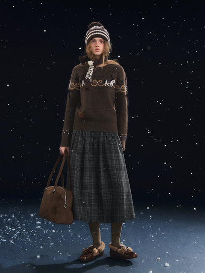 Playful Carousel Jacquard Knit Sweater