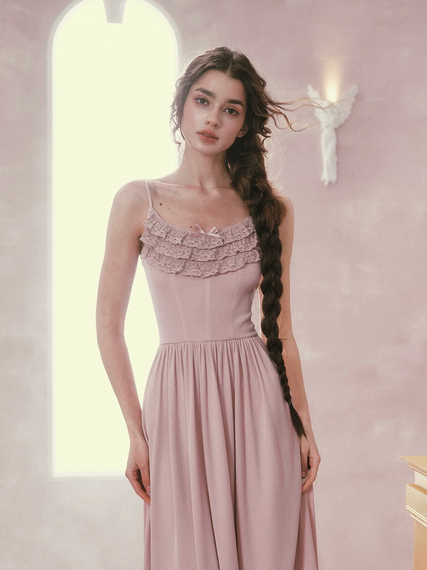 Pink Mist Ballet Knit Slip Dress