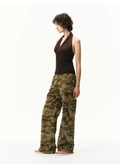 Lyocell Lace Panel Halter Top