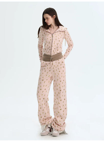 Printed Cotton Sweatshirt &amp; Jogger Set