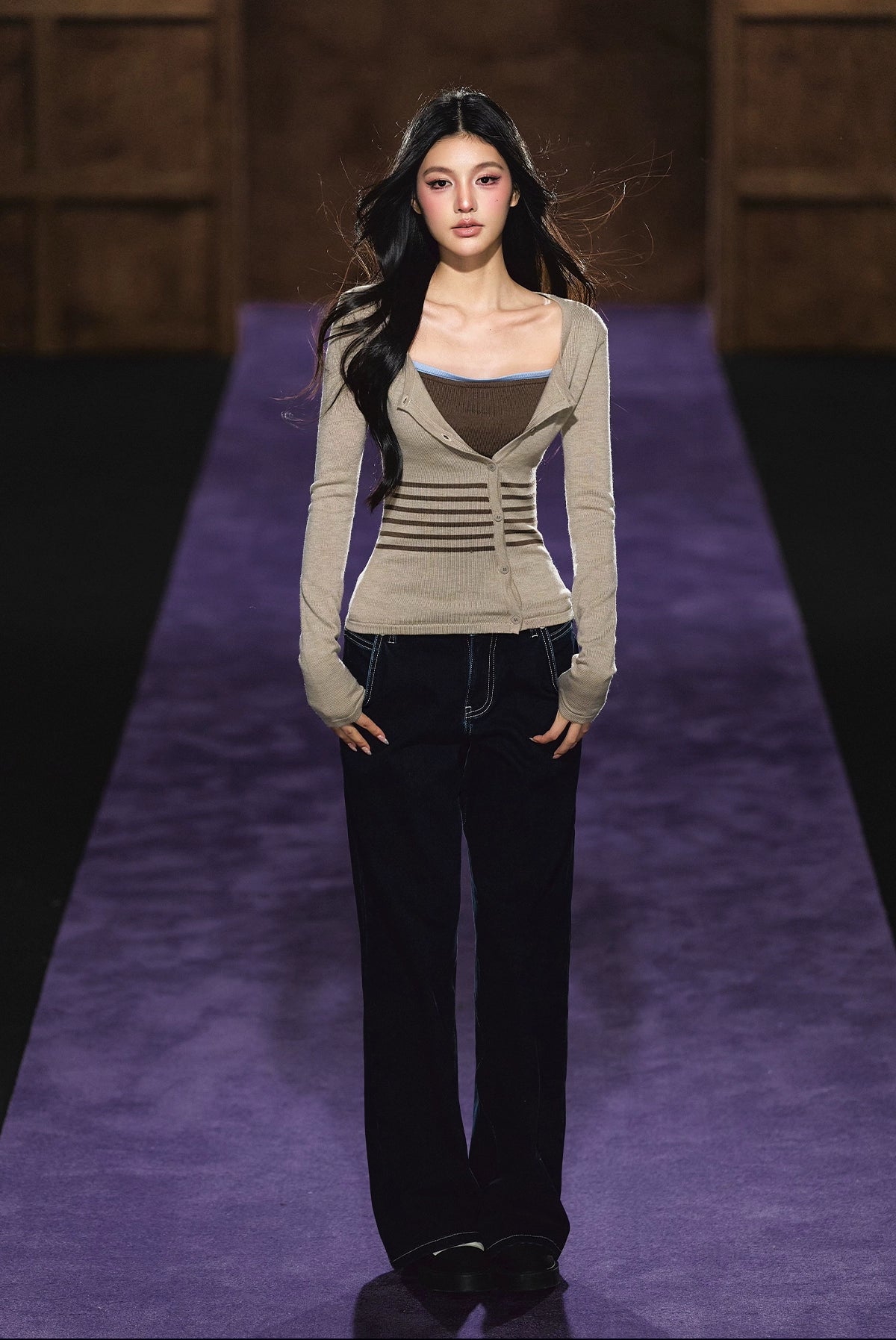 Soft Touch Two-in-One Knit Base Cardigan