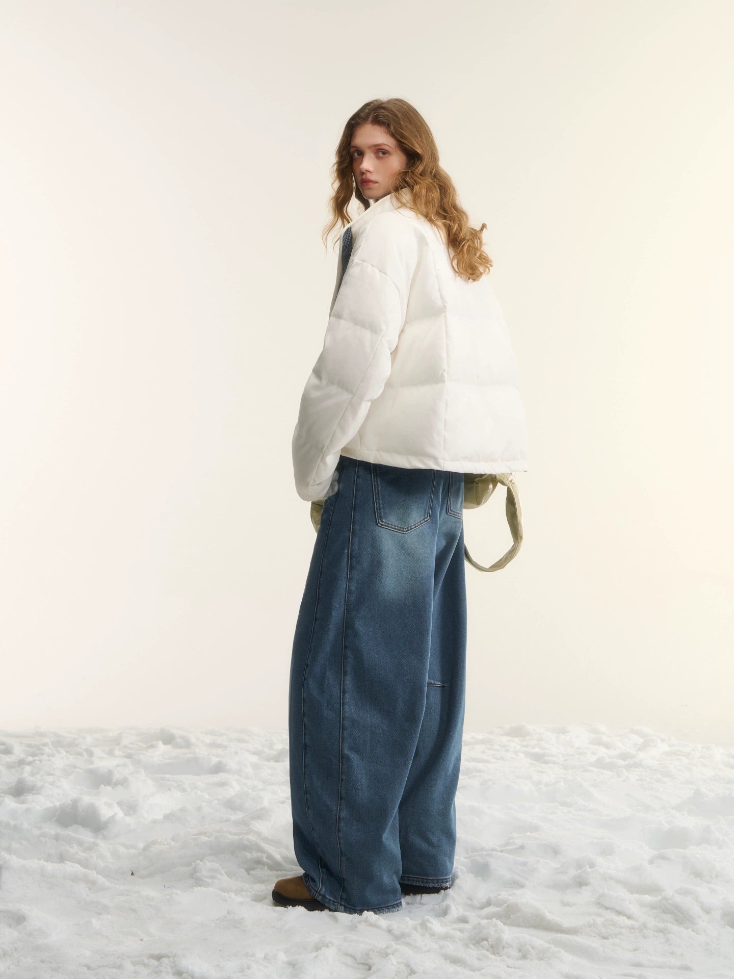 Washed Sculpted Loose-Fit Denim Trousers