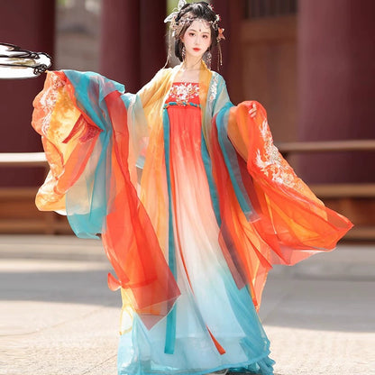 &quot; 游鲤听雨&quot; Tang Dynasty hanfu set