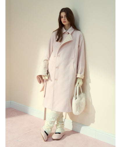 Berlin Avenue Wool Check Scarf Coat