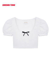 White Bow-tie Puff Shirt - CHINASQUAD