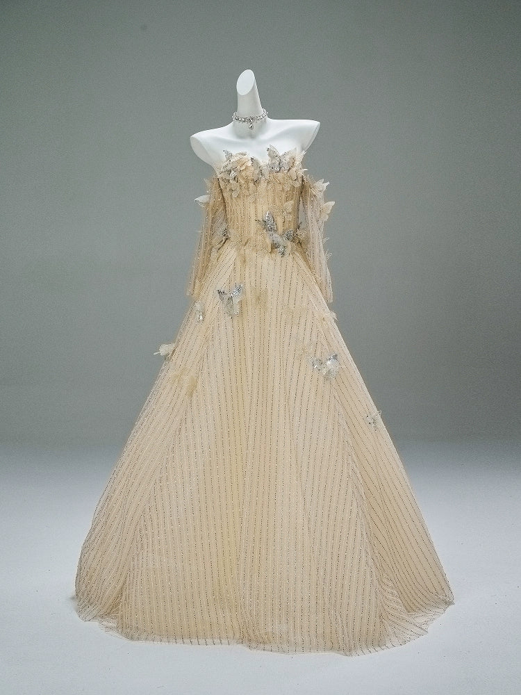 Eternal Butterfly Adorned Couture Gown