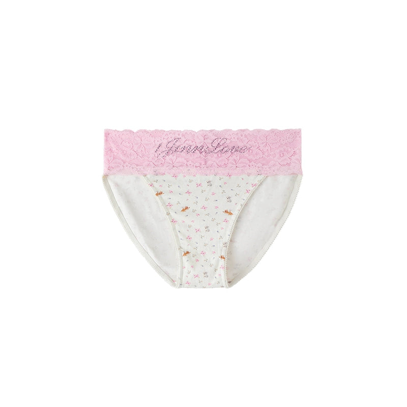 Lace-trimmed Rhinestone-studded Triangle Panties - CHINASQUAD