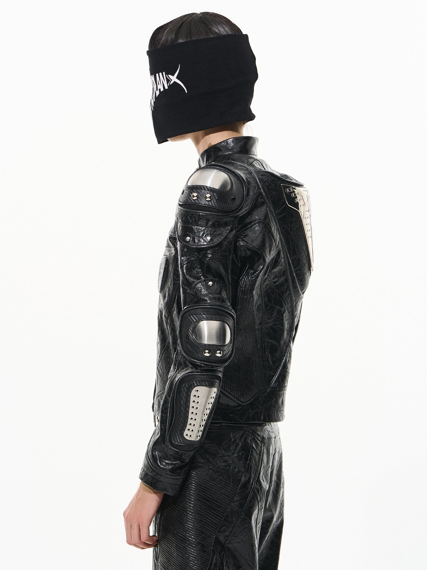 Heavy-Duty Metal Armor Biker Leather Jacket